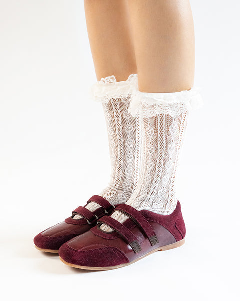 Velcro Double Strap Sporty Sneakers in Red