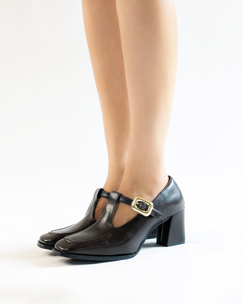 Buckle Strap Slip On Leather Boots