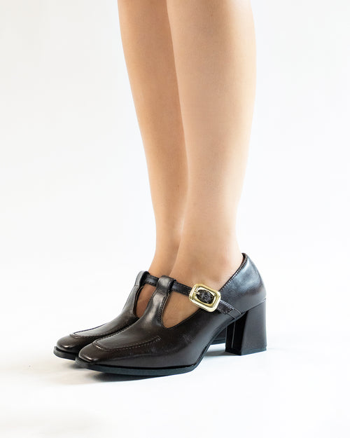 Buckle Strap Slip On Leather Boots