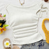 Asymmetrical Side Knot Sleeveless Top in White