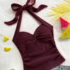 Tie-Up Twist Halter Neck Fitted Top
