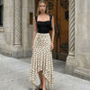 High-Waisted Ruched Tiered Asymmetrical Hem Skirt