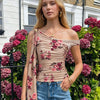 Ruched Off-shoulder floral Top