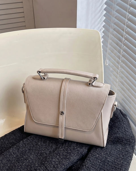 Vintage Style Top Handle Crossbody Sling Bag in Cream