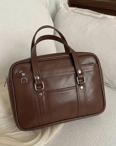 Korean Style Shoulder Work Multipurpose Bag in Chocolate Brown