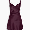 Smocked Back Strap Midi Dress in Wine Maroon