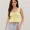 Flutter Sleeve Tank Top in Butter Yellow