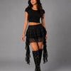 Fairycore Layered Lace Mini Skirt in Classic Black