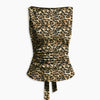 Leopard Print Ruched Sleeveless Top in Cocoa Brown