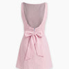 Sleeveless Striped Bodycon Mini Dress in Baby Pink