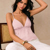 Casual Fit & Flared Cami Top in Baby pink