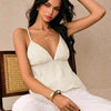 Casual Fit & Flared Cami Top in Off White