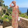 Mesh Ruffle Maxi Dress In Vanilla