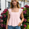 Ruffle Strap Bow Detail Top  in Baby Pink