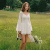 Sweetheart Neck Fit & Flare Mini Dress in Ivory