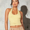 Backless Halter Neck Top in Vanilla