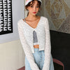 Sheer Textured Long Sleeve Open Front Top in Classic White