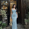Sleeveless Fitted Maxi Dress in Baby Blue
