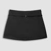 Solid Color Zipper Waist Skirt in Jet Black