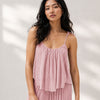 Crinkled Tie-Strap Top in Dusty Pink