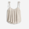 Crinkled Tie-Strap Top in Beige