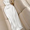 Halter Neck Satin Maxi Dress in Classic White