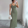 Twist Bust Back Slit Maxi Dress in Dusty Green
