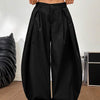 High Waist Pleated Wide Leg Trousers in Classic Black