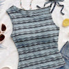 Striped Tie Strap Knit Cami Top in Sky Blue
