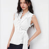 Trim Knotted See-through Tank Top in Classic White