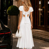 Bow Back Sweetheart Neck Maxi Dress in Classic White