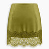 Lace Trim Mini Skirt in Dark Citron