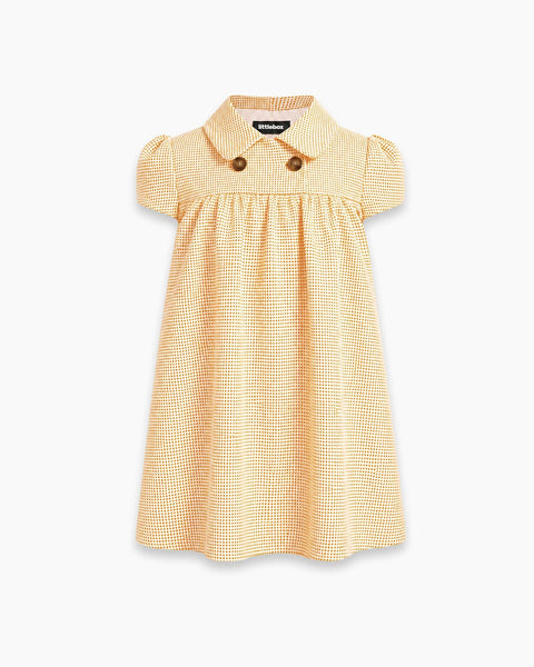 Peter Pan Collar Mini Dress in Mustard Yellow