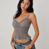 Ruffle Trim Shirred Cami Top in Classic Black and Classic White