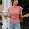 Asymmetric Wrap Waist Sleeveless Top in Blush Pink