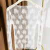 Sheer Round Neck Long Sleeve Top in Classic White