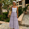 Tiered Ruffle Maxi Skirt in Lilac