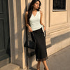 Wrap Front Side Tie Sleeveless Top in Olive Green