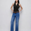 V Neck Wrap Front Sleeveless Top in Classic Black