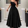 Backless Tie-Up Strap Maxi Dress in Classic Black
