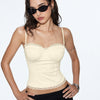 Lace Trim Bustier Cami Top in Beige