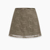 Lace-Trim A-Line Mini Skirt in Ash Grey