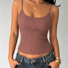 Scoop Neck Glitter Fitted Cami Top in