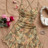 Floral Backless Flared Hem Mini Dress in Multi Colors