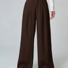 High-Waist Pleated Wide-Leg Trouser in Coco