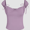Tie Strap Sweetheart Neck Sleeveless Top in Lilac