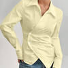 Asymmetric Hem Fitted Vanilla Shirt Top
