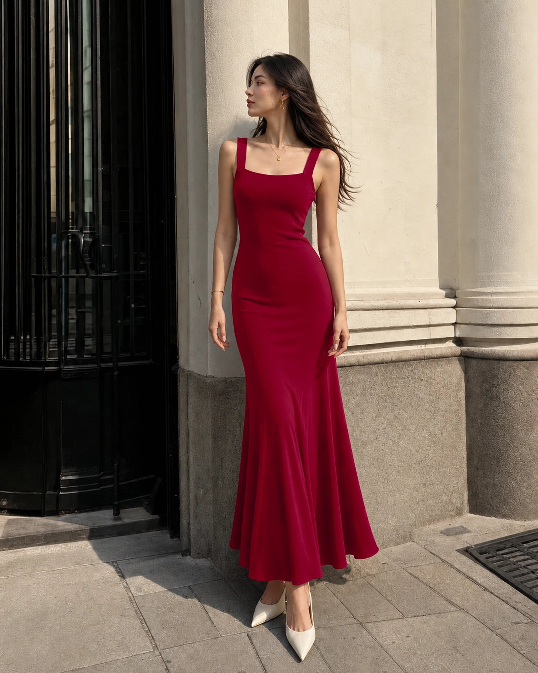 burgundy long bodycon dress Scoop Neck Backless in Gathered accents shape the led halloween outfit Size:US 12-16 Buy Adrianna Papell Brown