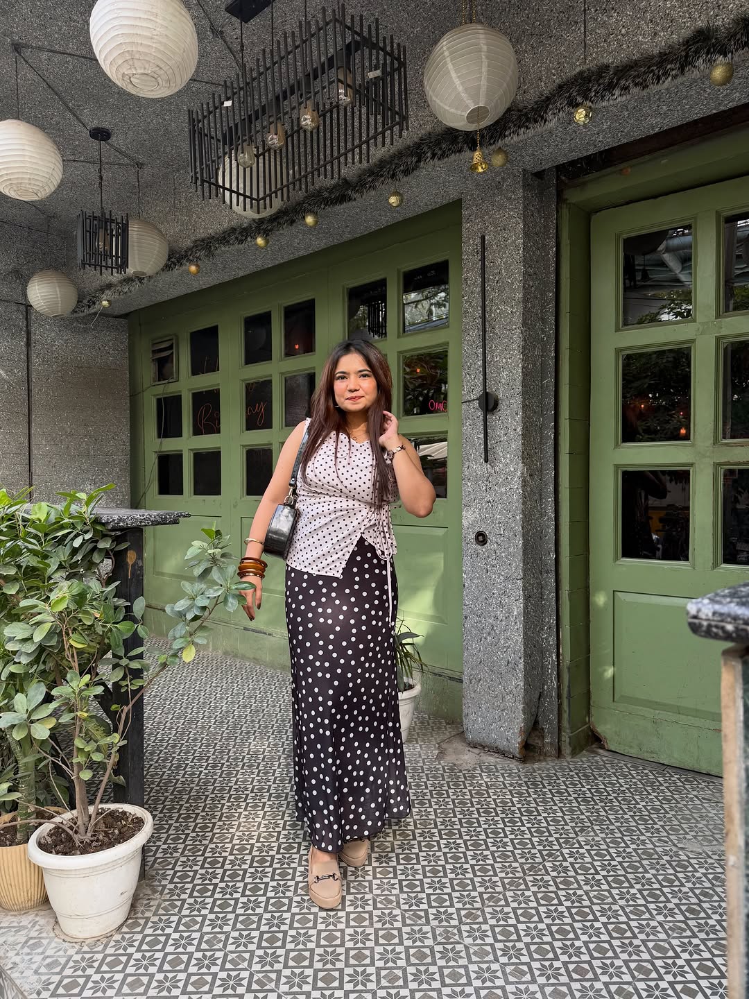 Customer photo 2 of Polka Dot Wrap Sleeveless Top