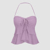 Sweetheart Neck Tiered Halter Top in Lilac